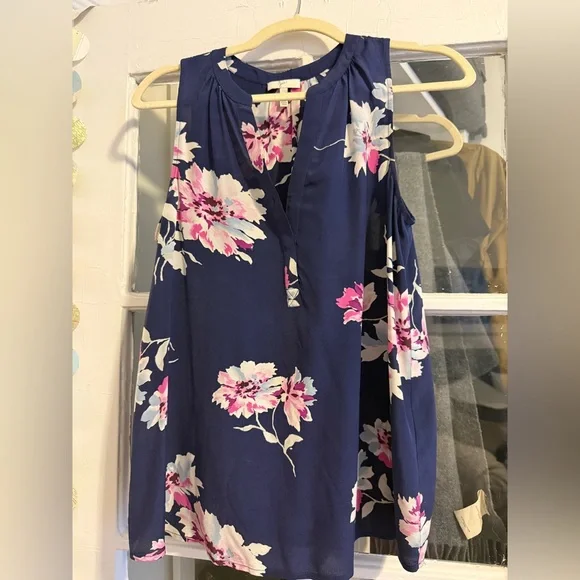 Joie Senia Silk Tank in Dark Navy - Picture 2 of 4